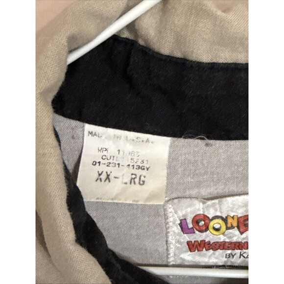 KARMAN Looney Tunes Button Down Shirt Warner Bros Western Collection XXL 1990’s - Picture 12 of 13
